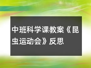 中班科学课教案《昆虫运动会》反思