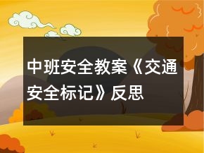 中班安全教案《交通安全标记》反思