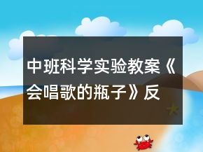 中班科学实验教案《会唱歌的瓶子》反思