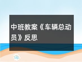 中班教案《车辆总动员》反思