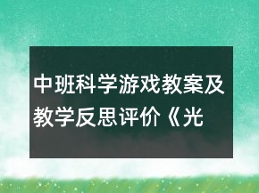 中班科学游戏教案及教学反思评价《光斑》