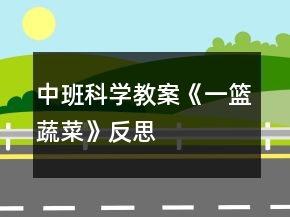 中班科学教案《一篮蔬菜》反思