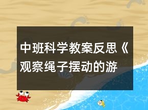 中班科学教案反思《观察绳子摆动的游戏》