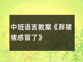 中班语言教案《胖猪猪感冒了》