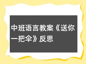 中班语言教案《送你一把伞》反思