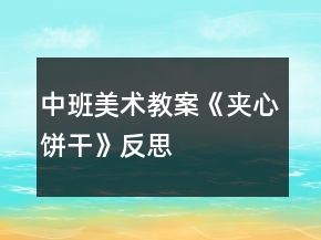 中班美术教案《夹心饼干》反思