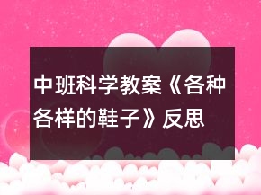 中班科学教案《各种各样的鞋子》反思