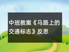 中班教案《马路上的交通标志》反思