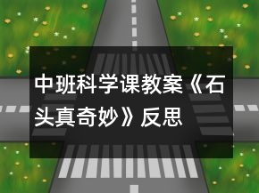 中班科学课教案《石头真奇妙》反思