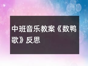 中班音乐教案《数鸭歌》反思