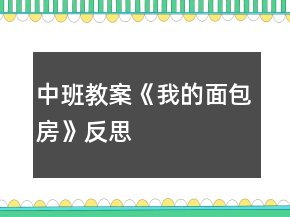 中班教案《我的面包房》反思