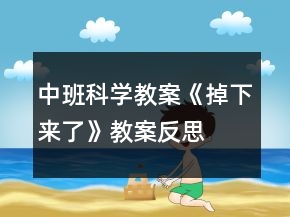 中班科学教案《掉下来了》教案反思