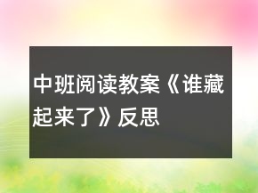 中班阅读教案《谁藏起来了》反思