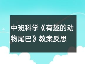 中班科学《有趣的动物尾巴》教案反思