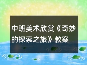 中班美术欣赏《奇妙的探索之旅》教案反思