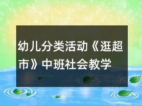 幼儿分类活动《逛超市》中班社会教学设计