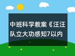 中班科学教案《汪汪队立大功感知7以内序数》反思