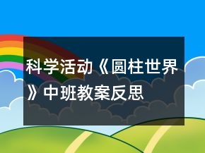 科学活动《圆柱世界》中班教案反思