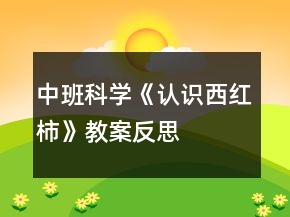 中班科学《认识西红柿》教案反思
