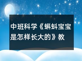 中班科学《蝌蚪宝宝是怎样长大的》教案反思