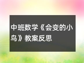 中班数学《会变的小鸟》教案反思