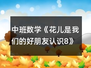 中班数学《花儿是我们的好朋友（认识8）》教案反思