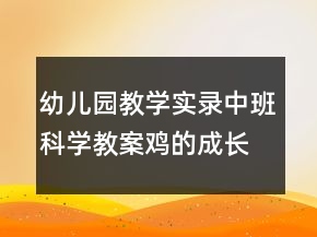 幼儿园教学实录中班科学教案：鸡的成长反思