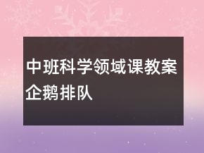 中班科学领域课教案：企鹅排队