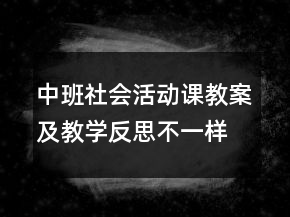 中班社会活动课教案及教学反思：不一样的我