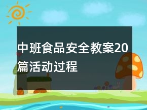 中班食品安全教案20篇活动过程