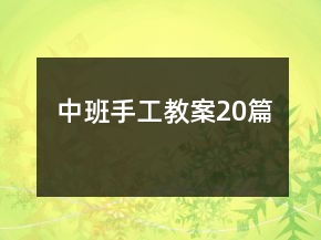 中班手工教案20篇