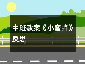 中班教案《小蜜蜂》反思