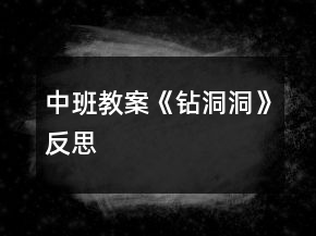 中班教案《钻洞洞》反思