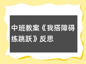 中班教案《我搭障碍练跳跃》反思