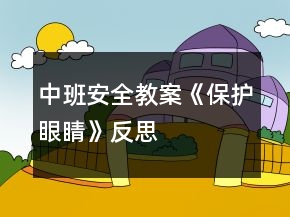 中班安全教案《保护眼睛》反思