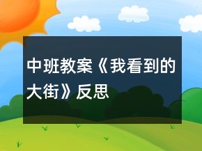中班教案《我看到的大街》反思
