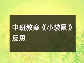 中班教案《小袋鼠》反思