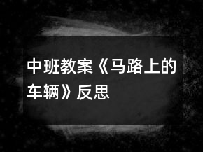 中班教案《马路上的车辆》反思