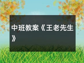 中班教案《王老先生》