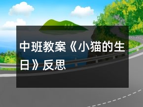 中班教案《小猫的生日》反思
