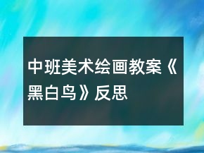 中班美术绘画教案《黑白鸟》反思