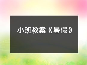 小班教案《暑假》