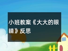 小班教案《大大的眼睛》反思