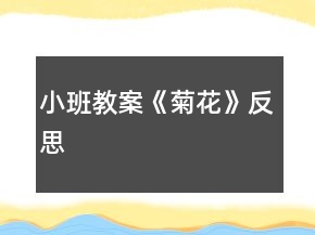 小班教案《菊花》反思