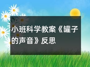 小班科学教案《罐子的声音》反思