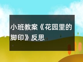 小班教案《花园里的脚印》反思