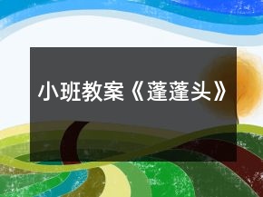 小班教案《蓬蓬头》