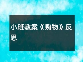 小班教案《购物》反思