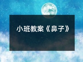 小班教案《鼻子》