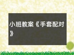 小班教案《手套配对》